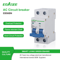 Disjoncteur miniature EBASEE sur rail DIN 6kA 1-4P 6A 10A 16A 20A 25A 32A 63A IEC60898-1 CE |   Protection de panneau OEM