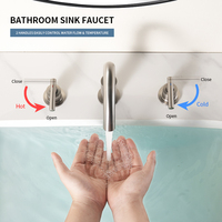 Robinet de lavabo moderne en laiton chromé à double poignée, 8 pouces, 3 trous