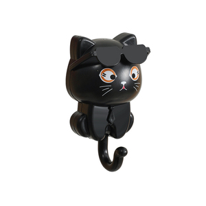 고양이 모양 만화 그라비티 유도 장식용 후크, 열쇠, 우산, 수건 등을 위한 접착식 수납 랙 - Product Image 5