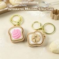 Nouveau porte-clés anti-stress en plastique PLA imprimé en 3D, adorable pendentif pain de style chinois pour se détendre