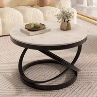 Table basse moderne portable en métal avec plateau en marbre, légère, luxueuse, durable, écologique, mobile, pour salon et chambre à coucher