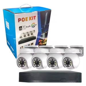 4CH giá rẻ PTZ PoE Máy Ảnh Bộ dụng cụ đầy đủ màu sắc hai cách âm thanh 5MP 360 độ mạng PTZ Camera POE NVR hệ thống - Product Image 6
