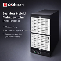 Conmutador de Matriz Híbrido 4K Sin Interrupciones 98x144x144 Compatible con HD-MI, DVI, VGA, SDI, CVBS, DP, Fibra, HDBaseT, YPbPr, Entrada y Salida Modular Personalizable
