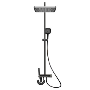 Ensemble de douche moderne en acier inoxydable avec affichage de la température, éclairage d'ambiance, pulvérisateur de salle de bain et robinet à quatre niveaux de pression - Product Image 1