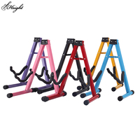Professional Universal Pink Steel A-Frame Guitar Stand Floor Holder for Classical Guitar Stringed Instruments Parts Accessories