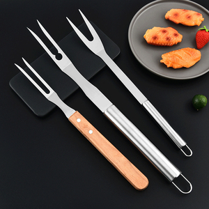 Tenedores de talla duraderos para barbacoa, pincho de <span class=keywords><strong>Kebab</strong></span>, parrilla de barbacoa de acero inoxidable, tenedor de carne para barbacoa, cocina de Camping - Product Image 6