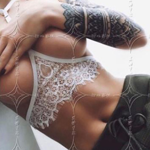 String en dentelle blanche et noire pour femmes, bande élastique, transparent, Lingerie Sexy, sous-vêtements à la mode, slips 2022 Lianyungang - Product Image 1