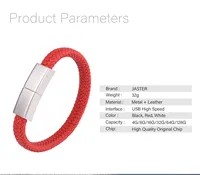 Clé USB 2.0 en forme de bracelet 64 Go Rouge, Clé USB 128 Go en forme de bracelet, Cadeaux créatifs, Clé USB 16 Go étanche, Clé USB 32 Go Noire