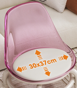 Chaise pivotante transparente en acrylique avec roulettes en acier inoxydable, petit tabouret silencieux pour usage domestique, tabouret à roulettes avec rebords, tabouret <span class=keywords><strong>de</strong></span> sol - Product Image 3