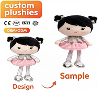 Poupée en peluche personnalisée pour fille, vente en gros, OEM, ODM, fabricant sur mesure, poupée en tissu douce et mignonne, compagnon pour enfants, cadeau d'anniversaire