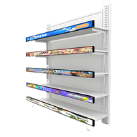 Écran LED en bande GOB P1.5 pour étagère, affichage numérique intelligent pour boulangerie-pâtisserie, vente en gros, 600x60mm