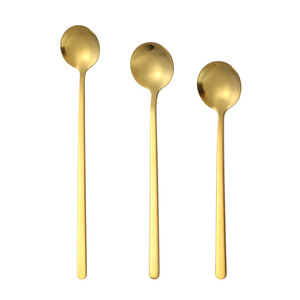 Vàng thép không gỉ dài-xử lý muỗng 10ml cà phê khuấy Muỗng cho hộ gia đình bán buôn kim loại dao kéo - Product Image 6