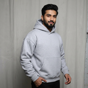 Sudadera con Capucha de Invierno 100% Algodón, Color Negro, con Cierre, 420g, Terciopelo, Bordado Personalizado, Impresión, Relieve, Corte Holgado, Estilo Deportivo - Product Image 1
