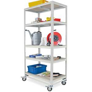 Lichtgrau Kommissionierwagen de 5 niveles con 200kg Capacidad 900x500x1905mm Dimensiones Categoría de producto Carritos y carritos de la compra - Product Image 2