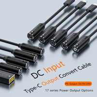 Adaptador de Corriente PD de 65W 2026, Convertidor de Conector Hembra a USB-C Macho para Laptop, Cable 5V/9V/20V