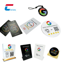 Carte NFC en Acrylique pour Avis Clients, Puce Ntag 213, Plaque NFC en Plexiglas pour Partage de Profils sur Réseaux Sociaux