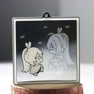 سلاسل مفاتيح أويو 3D شكل مخصص مرآة على شكل قلب سلسلة مفاتيح بلاستيك أكريليك جذاب طباعة مخصصة إبداعية - Product Image 6