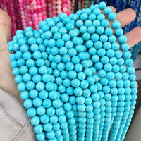 RTS gros naturel bleu Turquoise 4/6/8/10mm perles de pierre bricolage perles en vrac Bracelet et collier bijoux accessoires
