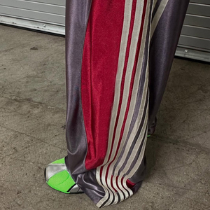 <span class=keywords><strong>Pantaloni</strong></span> Sportivi Larghi Personalizzati in Seta <span class=keywords><strong>a</strong></span> <span class=keywords><strong>Righe</strong></span>, Oversize, <span class=keywords><strong>a</strong></span> Gamba Larga, Stile Streetwear - Product Image 3