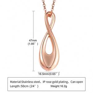 गुलाब सोने के स्टेनलेस स्टील के अंतिम संस्कार में राख बालों के लिए पेंडेंट नेकलेस हार - Product Image 4