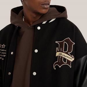 Chaqueta Varsity Unisex de Invierno de Alta Calidad con Parche Bordado de Letras, para Ropa Personalizada, Estilo Hip Hop, Ecológica y Resistente al Viento - Product Image 4