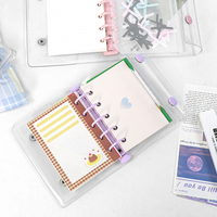 Classeur à anneaux transparent en PVC, format A5, A6, A8, mini, rechargeable, coloré, pour planificateur, vente en gros