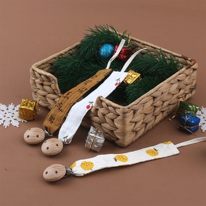 Commercio all'ingrosso personalizzato <span class=keywords><strong>Baby</strong></span> Dummy mussola porta legno catena bambino ciuccio Clip forniture per l'alimentazione prodotti - Product Image 5