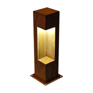 Lampes de balise extérieures personnalisables en acier corten, résistantes aux intempéries, au design Art Déco et à l'éclat chaleureux - Product Image 3