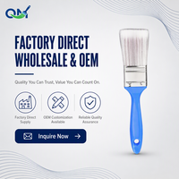 Pinceau à peinture avec manche en plastique bleu, 1,5 pouce (38,1 mm), filaments synthétiques, virole en acier inoxydable, pour murs, portes et bordures de la maison