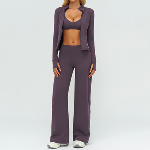 Set Yoga Traspirante con Bordi Spazzolati, Casual e alla Moda, per Donna, <span class=keywords><strong>Sport</strong></span> all'Aperto, Maniche Lunghe - Product Image 2