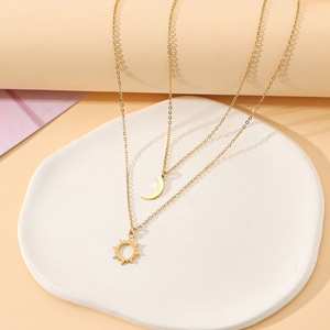 DAIHE Fashion Hot Sale Stainless Steel <strong>Friendship</strong> <strong>Necklace</strong> <strong>Sun</strong> <strong>Moon</strong> Planet Couple <strong>Necklaces</strong> for Lovers - Product Image 6