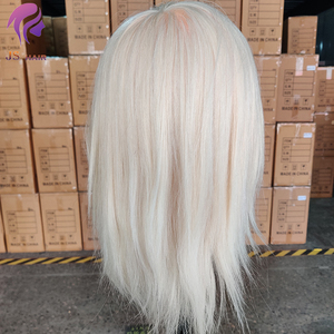Maniquí de corte de práctica de peluquero de estilo recto de <span class=keywords><strong>pelo</strong></span> Real, muñeca de entrenamiento de peluquería, aplicación de blanqueamiento, función de <span class=keywords><strong>modelador</strong></span> - Product Image 2