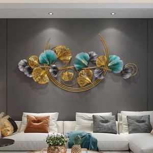 Decoración de Pared Metálica de Lujo para Sala de Estar, con Diseño de Flores y Hojas Doradas, 110x60 cm, Dropshipping 2025 - Product Image 2