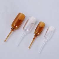 Flacon cosmétique jetable à poussoir en verre brun (1ml, 2ml, 3ml, 5ml) pour ampoules, essences et sérums, avec bouchon à antenne cassable