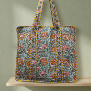 Bolsas de Almacenamiento Acolchadas de Algodón con Estampado a Mano, Gran Capacidad, Duraderas, Ligeras, Estilo Campestre Francés - Product Image 2