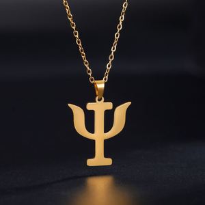 Collier Symbole PSI Myshape, Pendentif Lettre Grecque Alphabet, Symbole Psychologie Psychiatrie Médical, Bijoux en Acier Inoxydable - Product Image 3