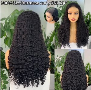 Letsfly 163$ Promotion Burmese Deep Curly 5x5 Lace Closure Wigs 100% Human Hair 24inch Virgin Hair Wigs Color Wholesale 10A 300% - Product Image 3