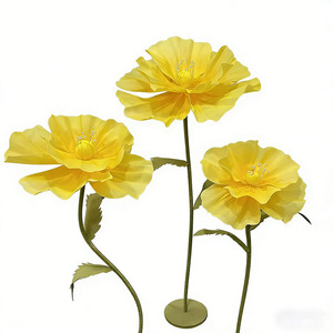 Grandi Fiori Artificiali <span class=keywords><strong>di</strong></span> <span class=keywords><strong>Carta</strong></span> Fatti a Mano, Papaveri Giganti Decorativi per Giardino, Hotel, Ufficio, Oggetti <span class=keywords><strong>di</strong></span> Scena per Fotografia - Product Image 6