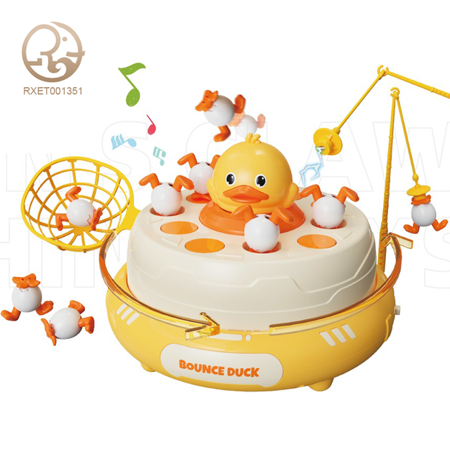Electric Catch Duck Bouncing Turntable Fun Table Board Game Bounce Yellow Duck Toy for Children