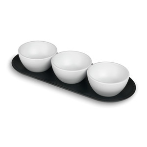 Set di 3 ciotole in ceramica nera per servire, per uso in cucina - Product Image 1