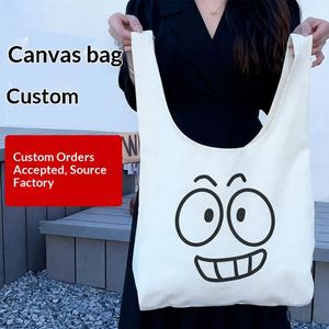 Bolsas de Compras de Lona Ecológicas y Modernas de Gran Capacidad, Personalizadas de Fábrica con Dibujos Proporcionados - Product Image 1