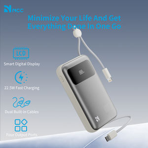 Batterie externe NCC AS-169 10000mAh avec câbles intégrés, écran numérique et charge rapide 22.5W – Batterie portable premium (Noir) - Product Image 4