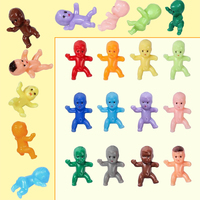Minibebés Pequeños de Plástico Personalizados, Decoración de Recuerdo de Fiesta de 12 Colores para Baby Shower, Pascua, Acción de Gracias, Cubo de Hielo a Granel, Rey Pequeño