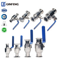 Vanne à boisseau sphérique manuelle à double emboîtement sanitaire en acier inoxydable SS304/316L, qualité alimentaire, certifiée ISO9001, OEM