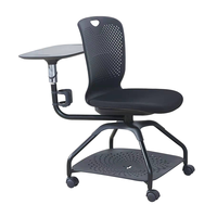 Table d'écriture moderne et chaise de salle de formation scolaire pour étudiant avec tablette, cadre en plastique pliable, pieds en fer, mouvement coulissant