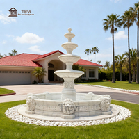 Bol en pierre naturelle sculpté à la main sur mesure, fontaine en marbre pour la décoration de jardin