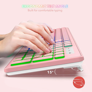 Jomaa Draadloos Toetsenbord En Muis Met Rgb Backlit Oplaadbare Full Size Draadloze Toetsenbord Muis Kam Voor Laptop Pc Chroom - Product Image 3