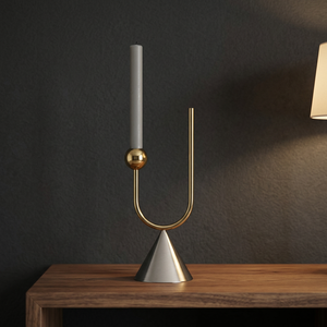 Candelabro Moderno de Metal para una Sola Vela, Decorativo para Mesa, Centro de Mesa Contemporáneo para Comedor - Product Image 2
