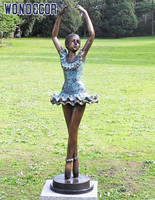 Sculpture de danseuse de ballet en bronze en métal de taille réelle faite à la main de haute qualité pour l'extérieur du jardin à vendre