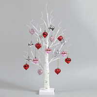 Guirlande lumineuse LED en plastique en forme de fleur d'amour pour la Saint-Valentin, ornement suspendu pour accessoires photo de mariage et décoration intérieure